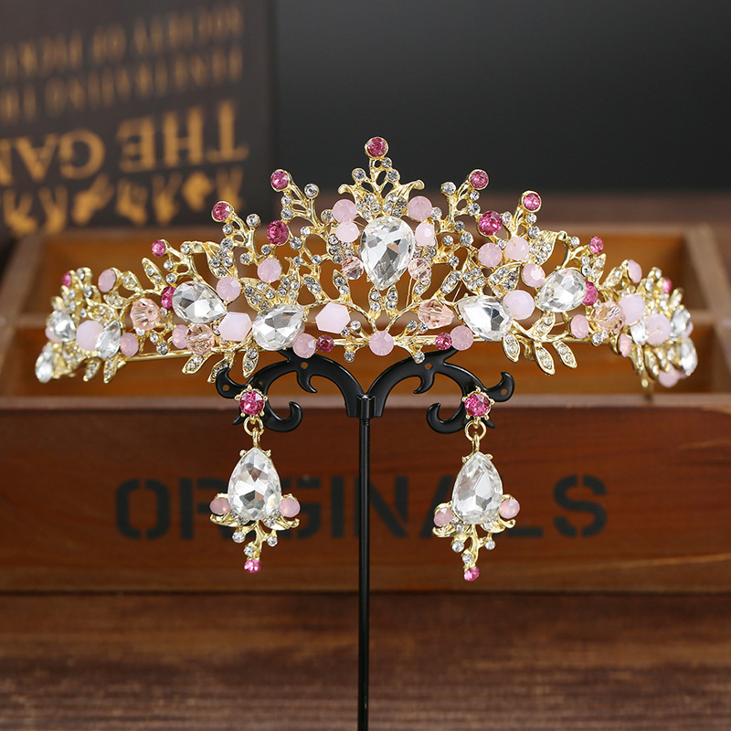 Picture of Cross-border birthday crown headband bride headdress party rhinestone hair accessories birthday hat alloy Crown wholesale