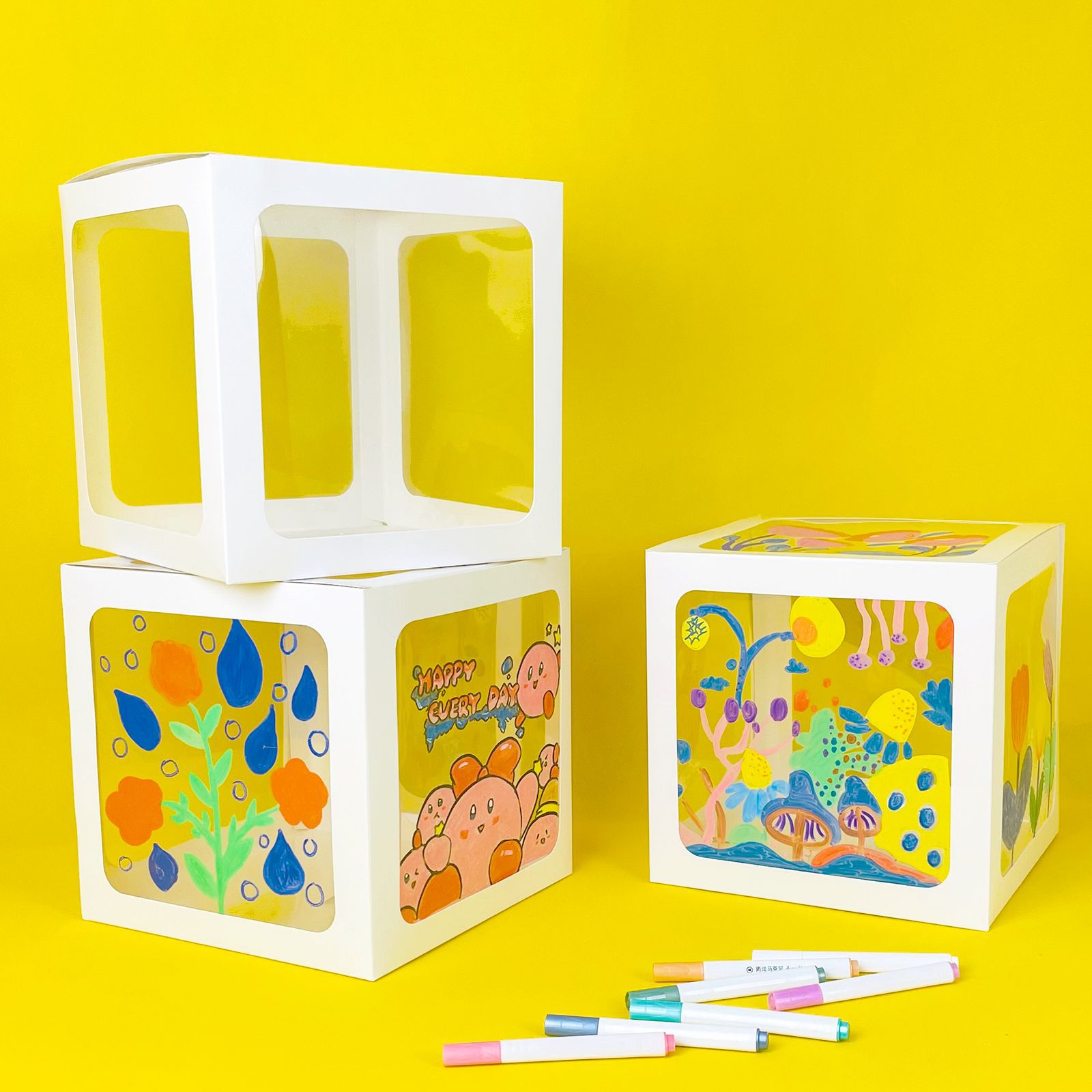 Picture of Painted Surprise Box Handmade DIY Transparent Creative Art Outdoor Spring Children's Making Material Bag Kindergarten