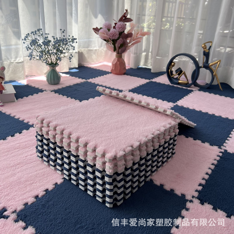 Picture of Bedside carpet bedroom full-bed room plush stitching foam floor mat cut tatami mat stain-resistant household