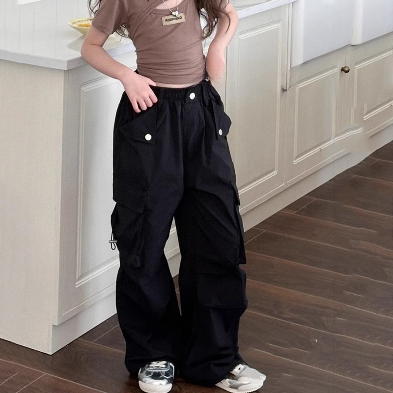 Girls' Casual Overalls Children's Anti-mosquito Pants 2025 Summer New Large Children's Loose Straight Pants Boys' Pants