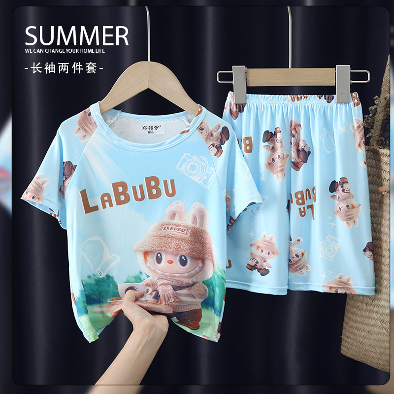 Picture of Wholesale Summer Children's Pajamas Cartoon Girls Short-Sleeved Shorts Thin Boys Casual Middle and Large Children's Suits Home Clothes