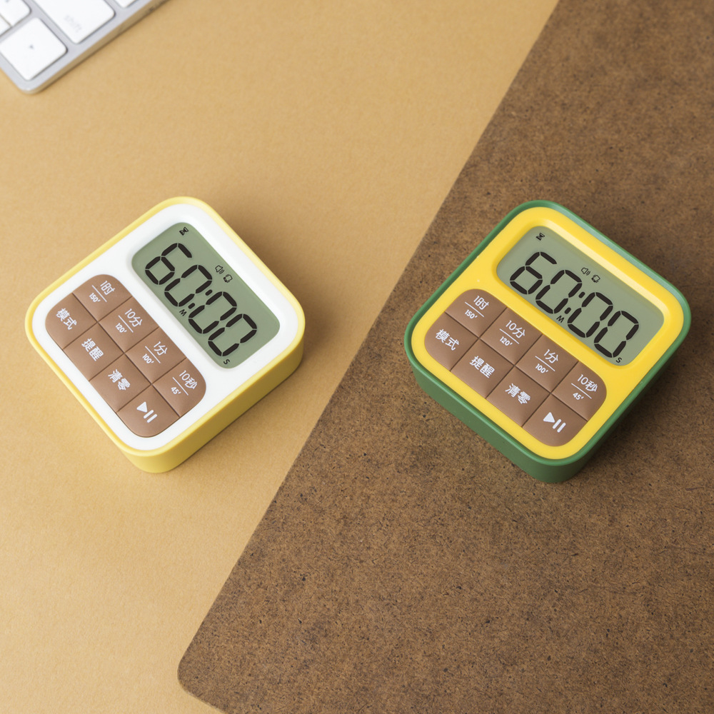 Picture of New fruit mini timer kitchen time management children learning planning mute alarm clock magnetic wall hanging
