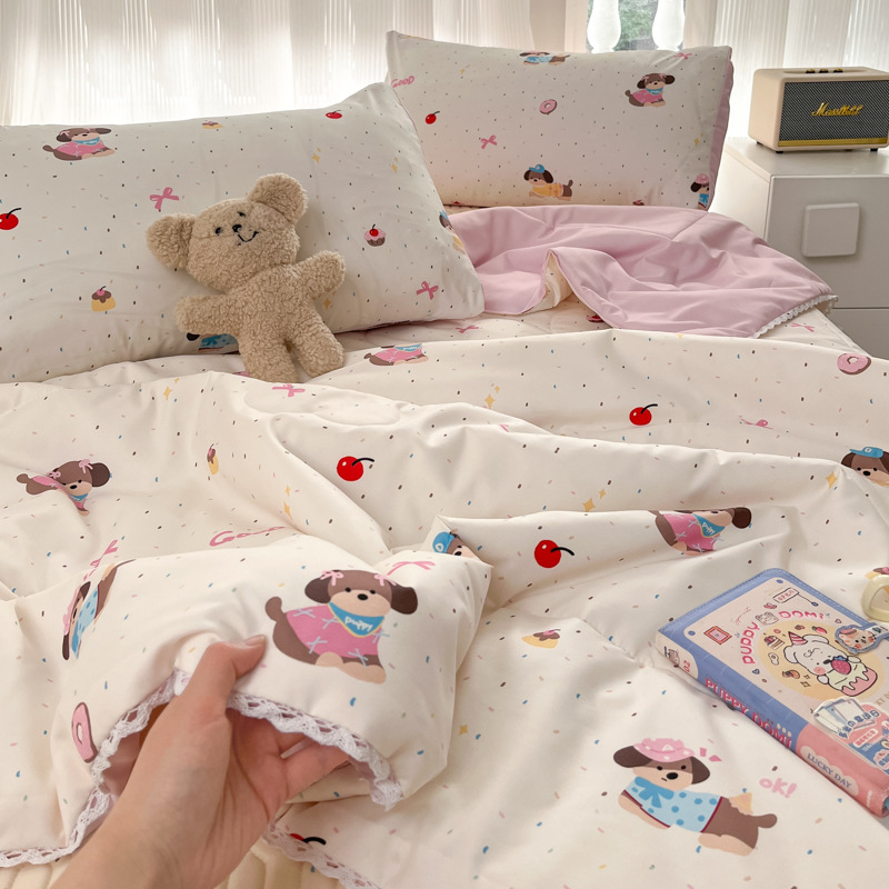Picture of Class A Maternal and Infant Grade Summer Quilt Lace Summer Cool Quilt Summer Air-conditioning Quilt Double Washed Cotton Quilt Core Children's Thin Quilt Ins