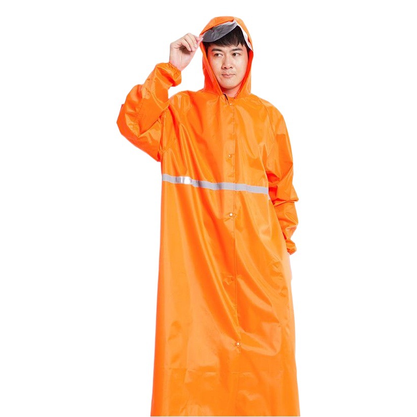 Wholesale long one-piece outdoor raincoat adult fashion raincoat electric bicycle raincoat long body reflective