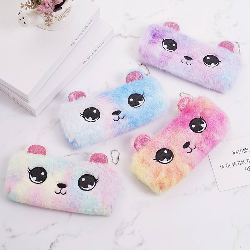 Cross-border Creative Three-dimensional Panda Pencil Bag Stationery Storage Bag for Primary and Secondary School Students Cute Cartoon Pencil Bag Plush Pencil Bag