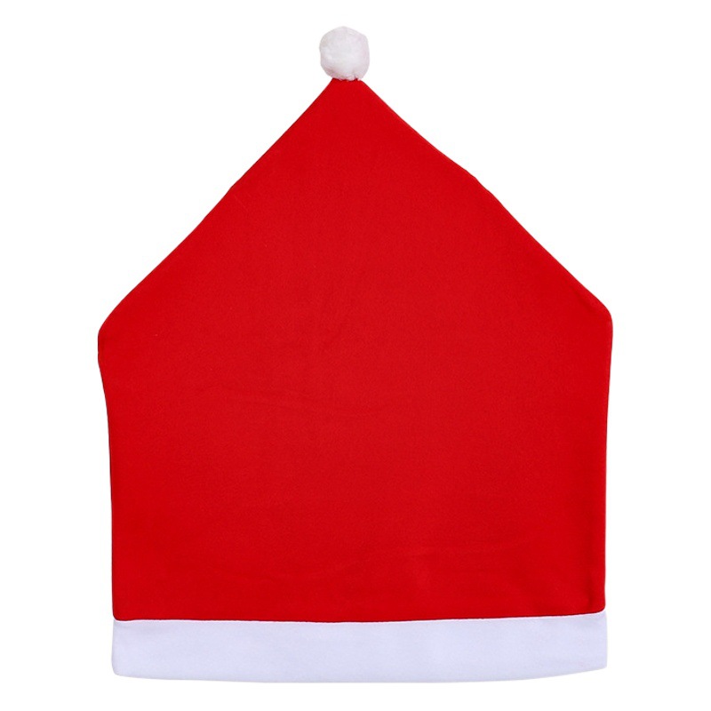 Christmas Chair Hat Restaurant Hotel Decoration Chair Cover Pure Color Wedding Conference Red Velvet Chair Cover Christmas Chair Cover