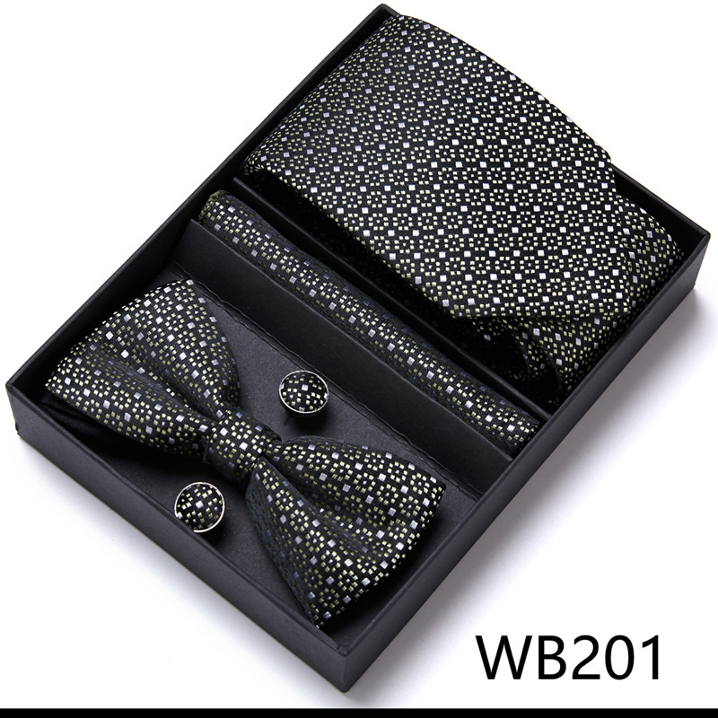 Picture of Men's tie bow tie set gift box 6 sets group tie business formal wedding tie manufacturers wholesale