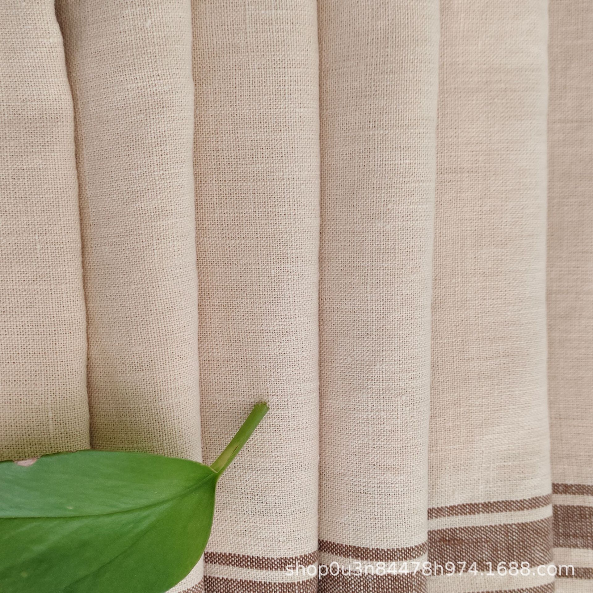 Picture of Pure Linen Vertical Stripe Blanket Fabric French Pure Linen Strips Blanket Cloth Enzyme Wash Linen Cover Blanket Cloth