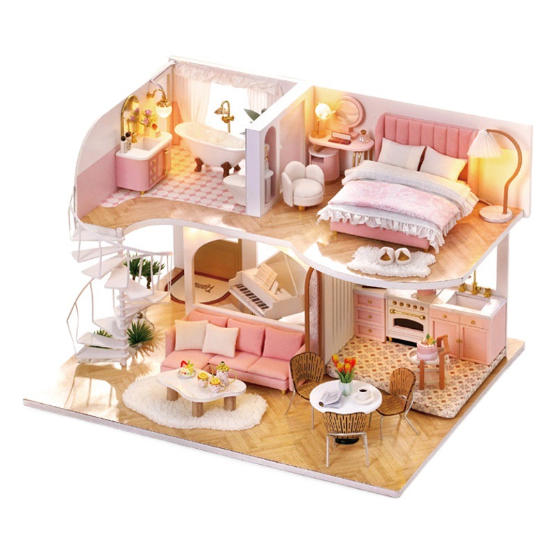 Zhiqu House Diy Cabin Model Wooden Handmade Assembled Toy Villa House Creative Birthday Gift for Girlfriend
