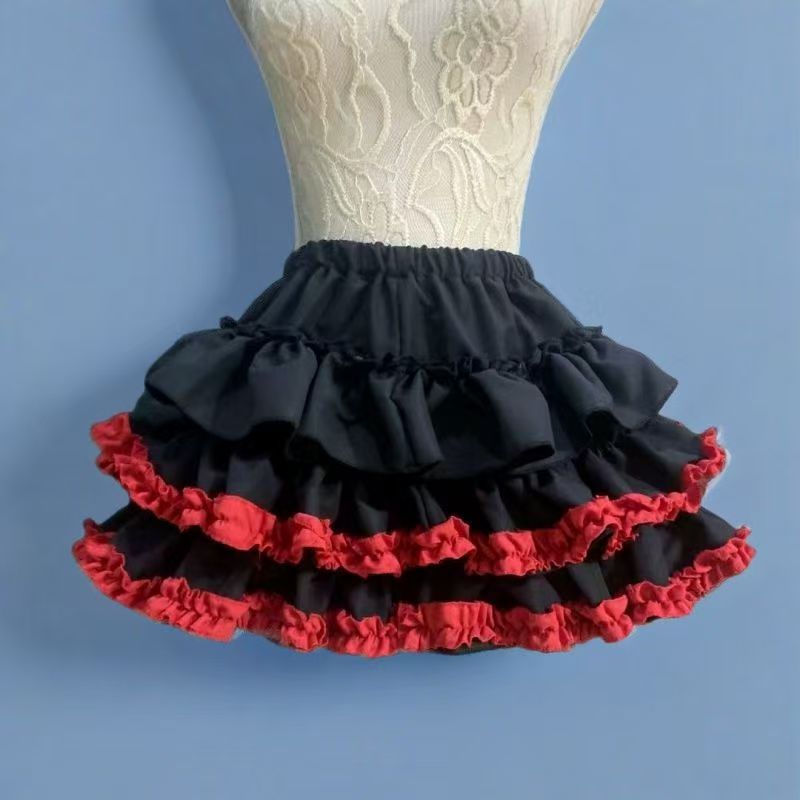 Spice girl design sense splicing short skirt punk anti-light subculture pumpkin skirt cake puffy skirt