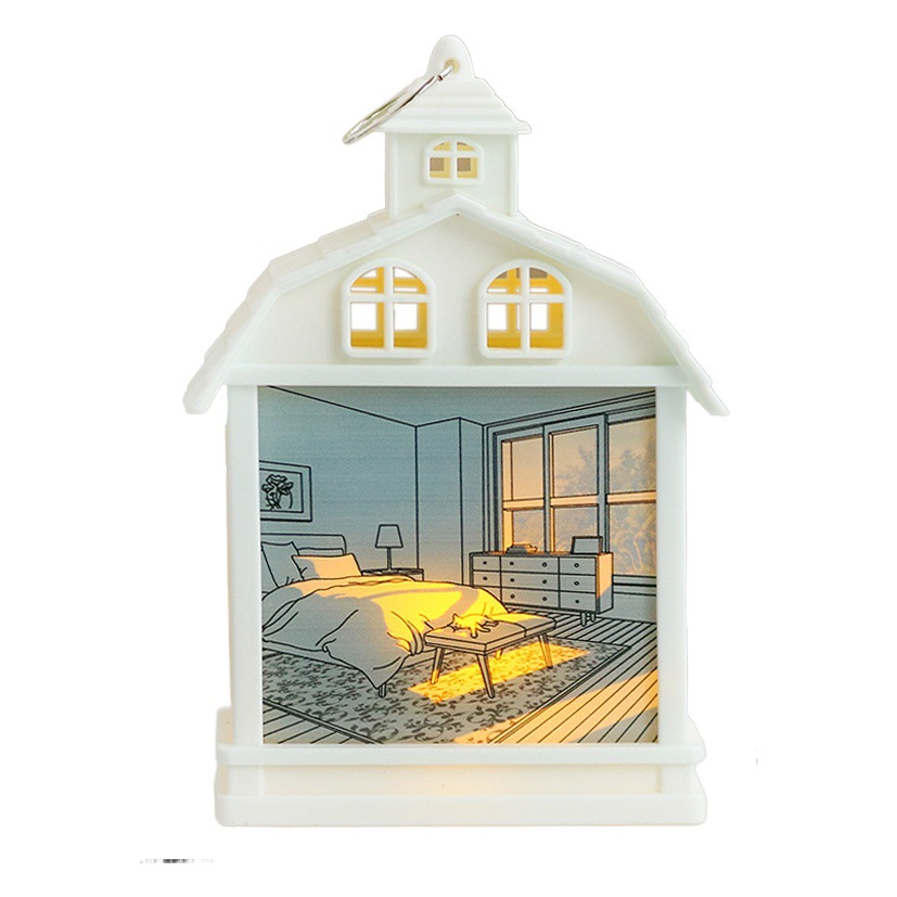 Light painting night light decorative table lamp ins style atmosphere small decoration Candlestick led sunshine three-dimensional transparent painting wind lamp