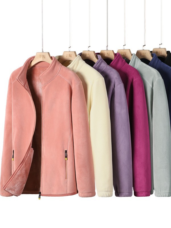 2024 Outdoor Austrian Fleece Fleece Men's Tops Warm Windproof Mountaineering Hiking Sports Jackets Women's Cross-Border Wholesale