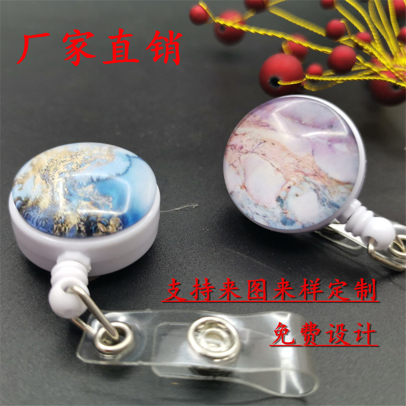 Cross-border spot easy-to-pull easy-to-pull retractable key chain ID buckle Nurse Badge card set retractable buckle drawstring device