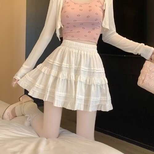 Sweet Ballet Style Lotus Leaf Border Skirt Women's Summer New Style Little Cake Tutu Skirt Short Skirt