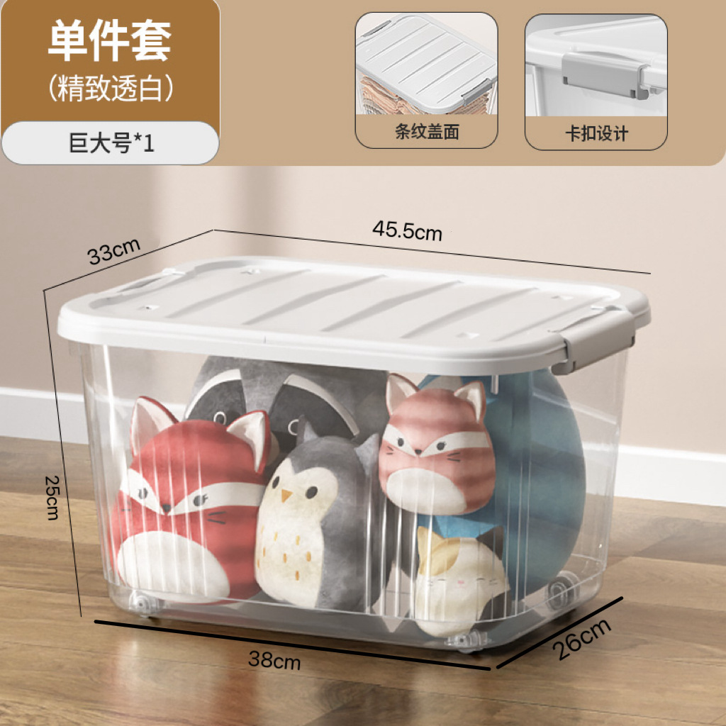 Picture of Transparent Storage Box Plastic Box with Lid Satchel Storage Box Large and Small Clothing Storage Box Organizer Box with Lid