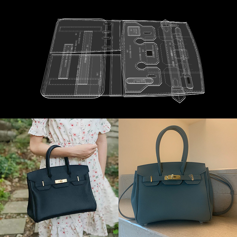 Handmade Leather Shoulder Bag Handbag Platinum Bag Pattern Drawing Leather Bag Pattern Making Acrylic Template