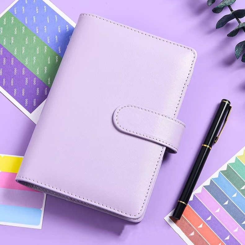 Picture of A6 Binder Cross-Border Creative Notebook Wholesale Zipper Bag Macaron Pu Leather Cash Budget Notebook