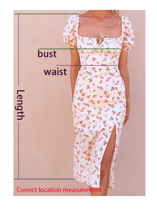 Picture of Cross-border Women's European and American Sexy Elegant Printed Chest Wrap Lace-up High Waist Backless Split Mid-length Short-sleeve dress