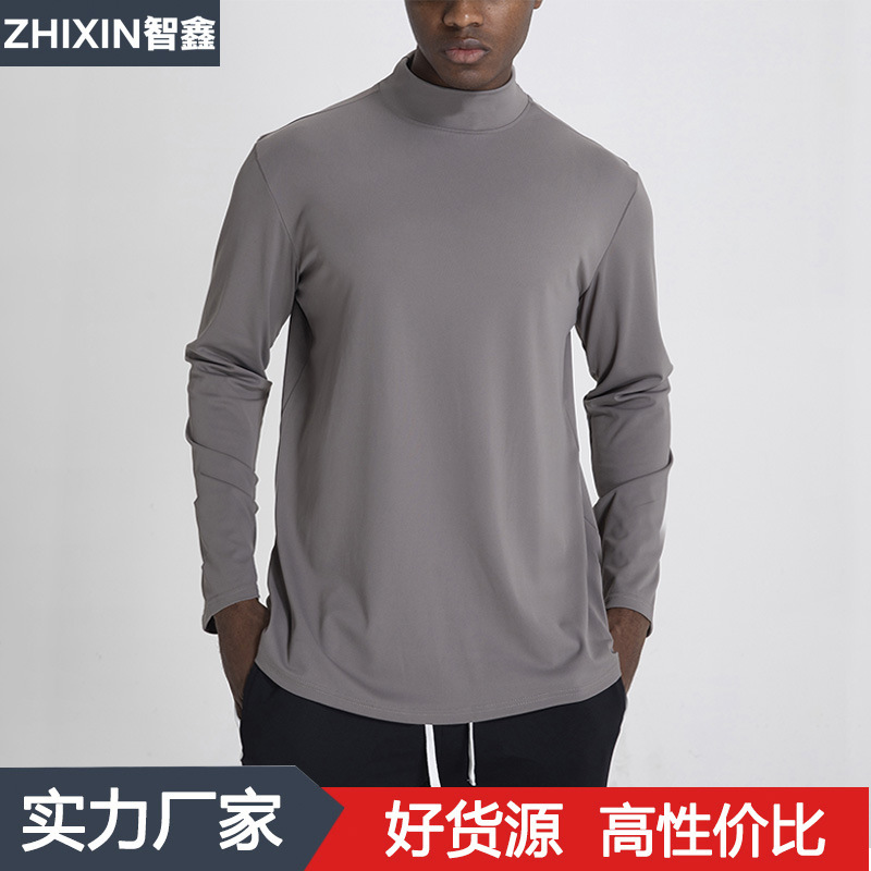 Winter Outdoor Running Quick-Drying Fitness Sports Long-Sleeved Tops Men's T-Shirts Sports Students Football Basketball Training Clothes