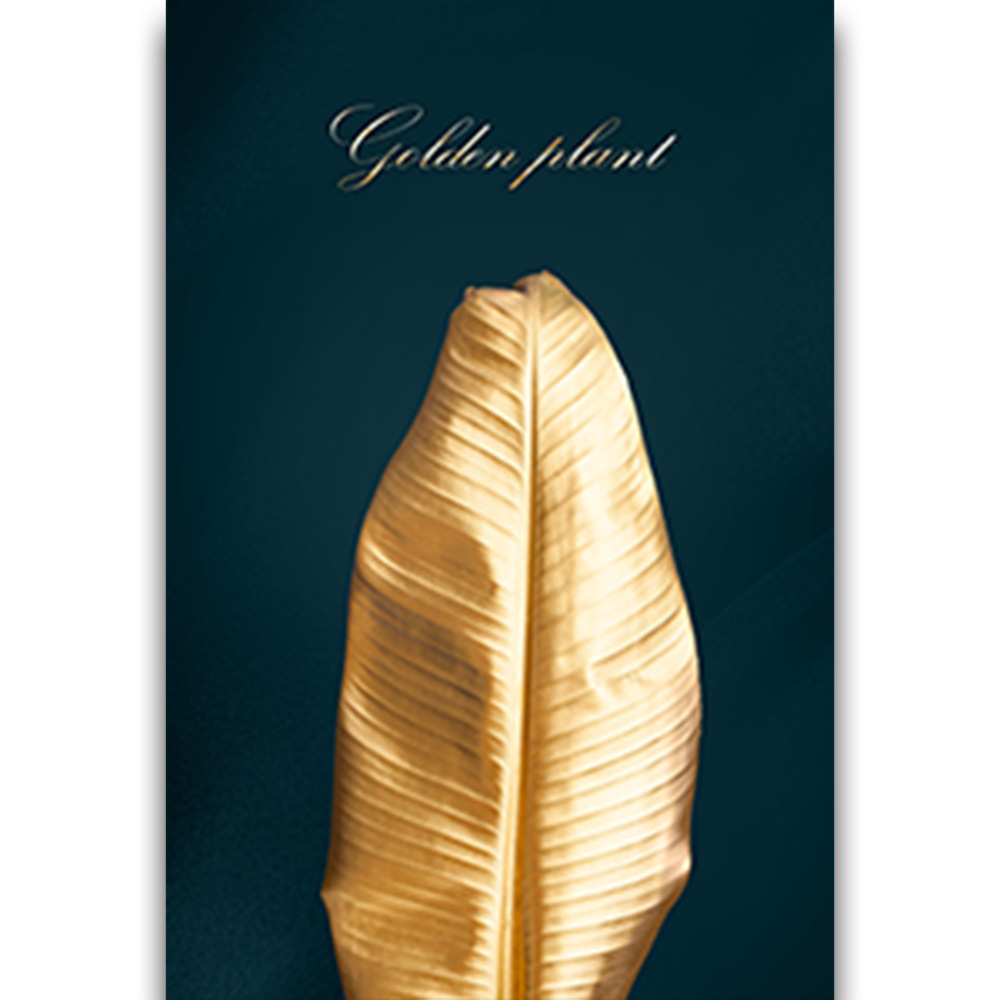Picture of Source Factory Black Gold Leaves Living Room Hanging Painting Nordic Landscape Canvas Core Wholesale Abstract Restaurant Decorative Painting