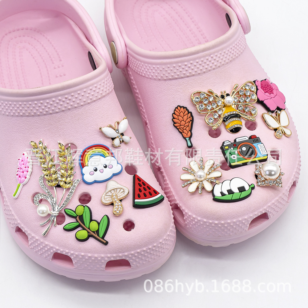 Garden shoes metal alloy PVC shoe floral buckle, personalized DIY sandal accessories, detachable decorative buckle