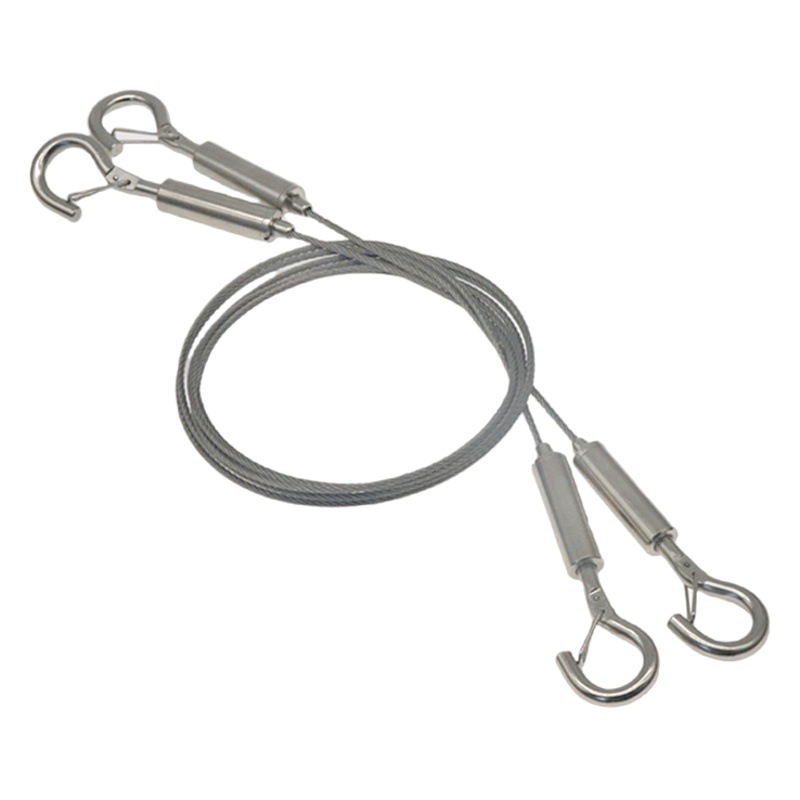 E-Commerce Hot-Picking Wire Rope Hanging Wire Hook Lamp Hanging Ring Lanyard Anti-Fall Hanging Wire Adjustable Steel Wire Sling