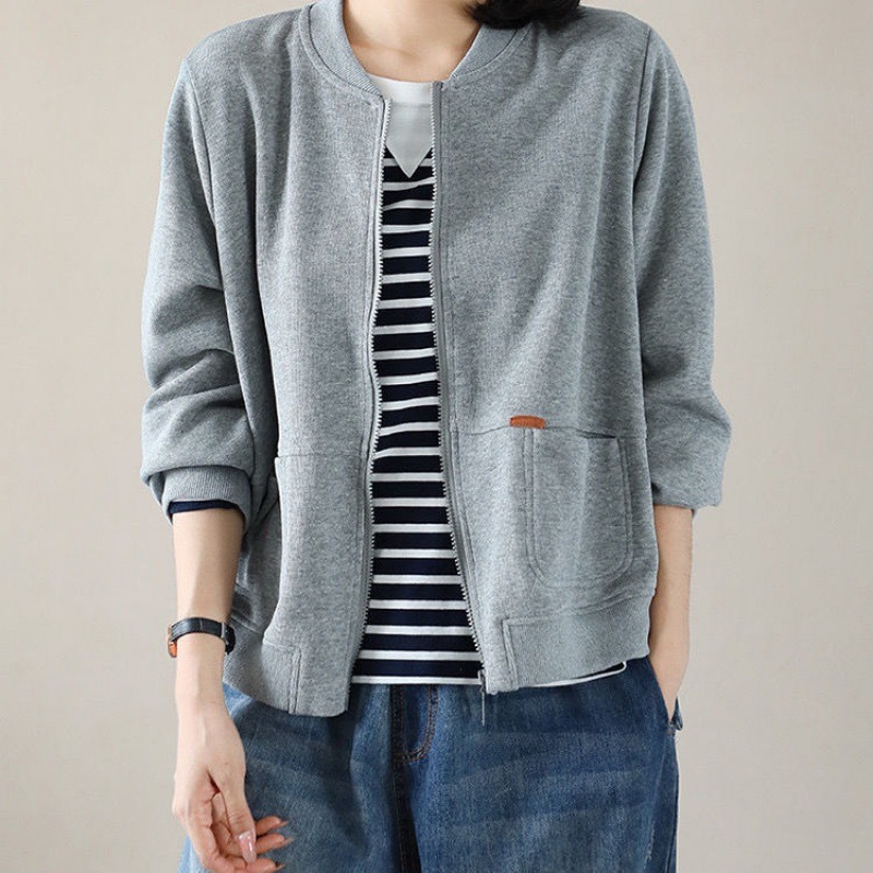 Picture of Sweater women's 2021 new pure cotton sweater cardigan coat Women's Spring and Autumn New 2021 Korean style loose plus size simple