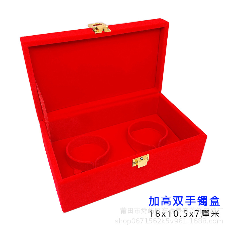 Wedding Red Flannel Dragon and Phoenix Double Bracelet Box Wedding Highlight Bracelet Box in stock Wholesale Bracelet Gift Jewelry Box