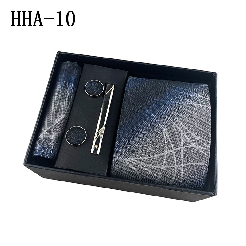 Picture of Factory Wholesale Men's Tie Business Dress Wedding Photo Suit Accessories Tie Cufflinks Square Tie Gift Box