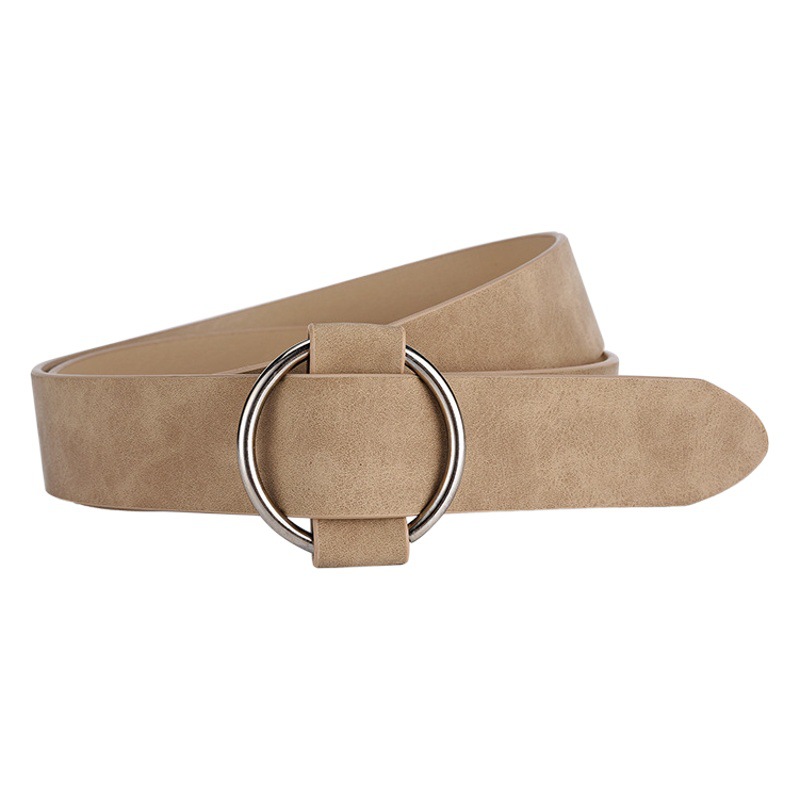 Needleless Smooth Buckle Circle Casual Ladies Belt Youth Fashion Wide Belt Wholesale Belt Women Factory Wholesale