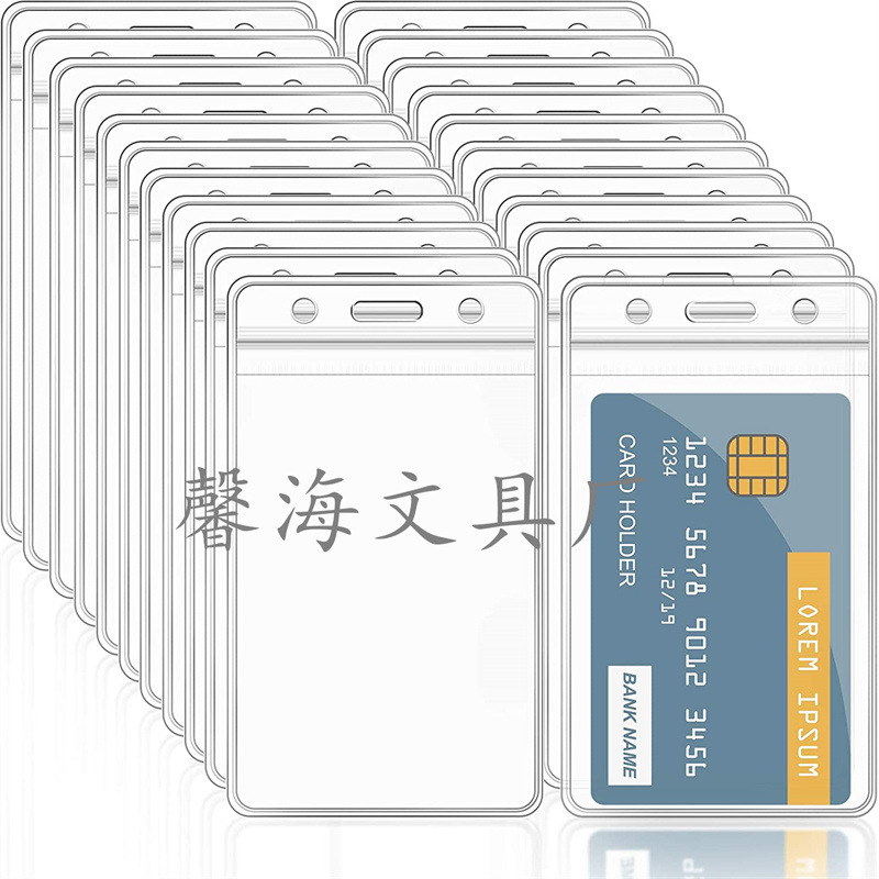 Spot soft rubber waterproof ID card set badge transparent plastic card set with exhibition easy pull buckle