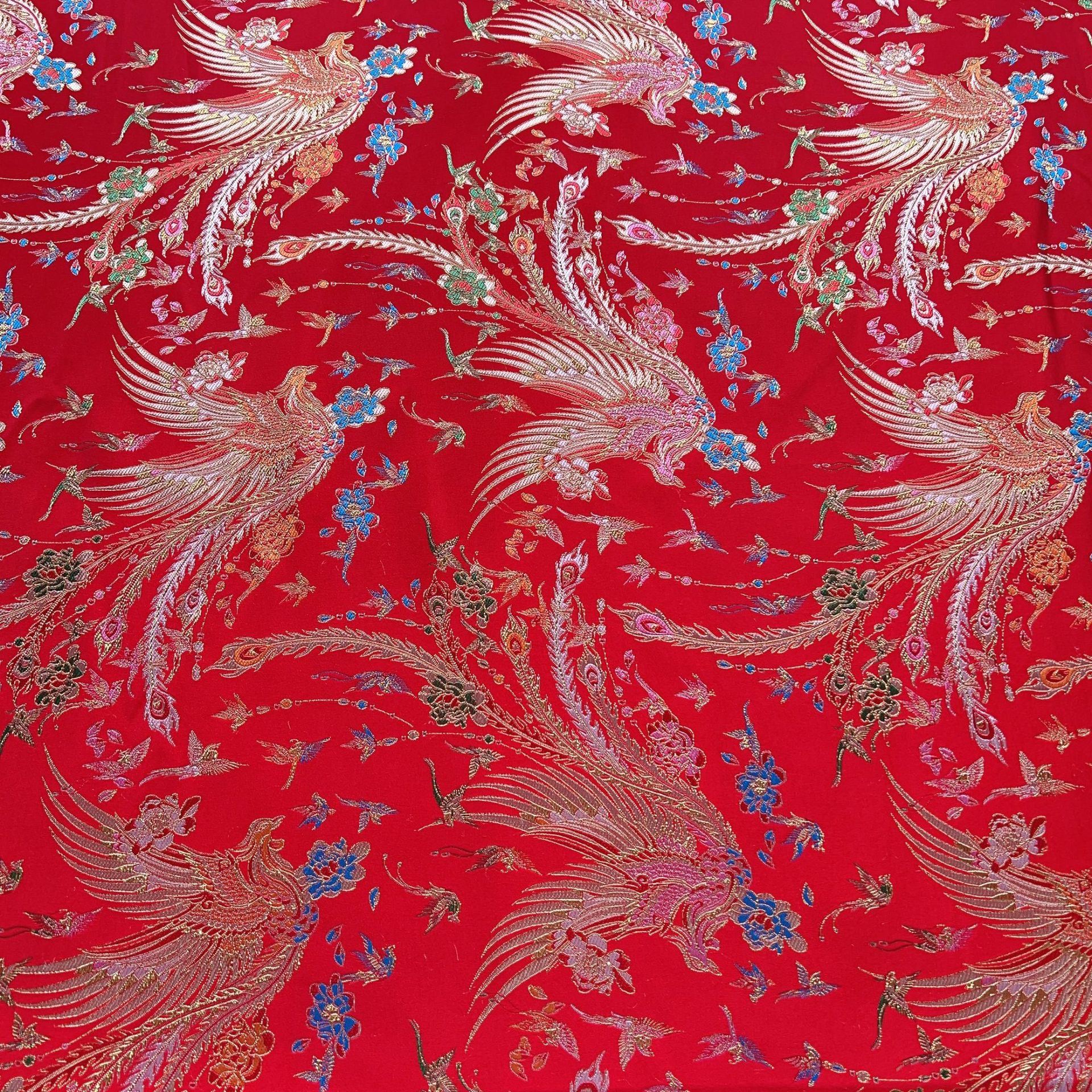 Chinese-style brocade fabric, Phoenix wedding and festive wedding dress, Xiaohe clothing fabric