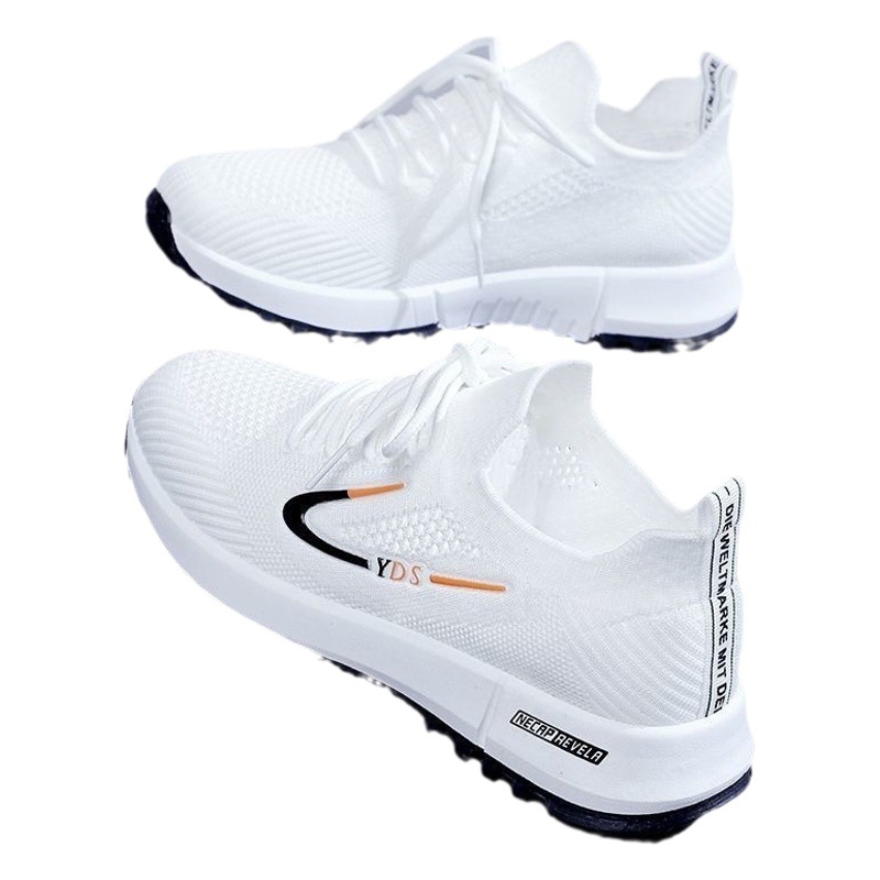 Foreign trade wholesale soft sole lightweight sports shoes ultra light running shoes summer through net flying woven casual student shoes women's single shoes