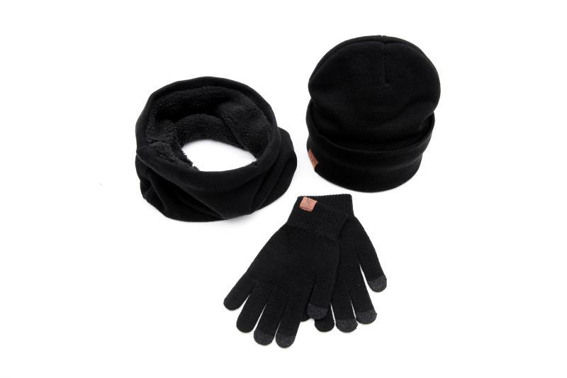 Picture of Amazon Foreign Trade Winter Scarf Hat Gloves Three-Piece Set Knitted Gloves Woolen Scarf Warm Set