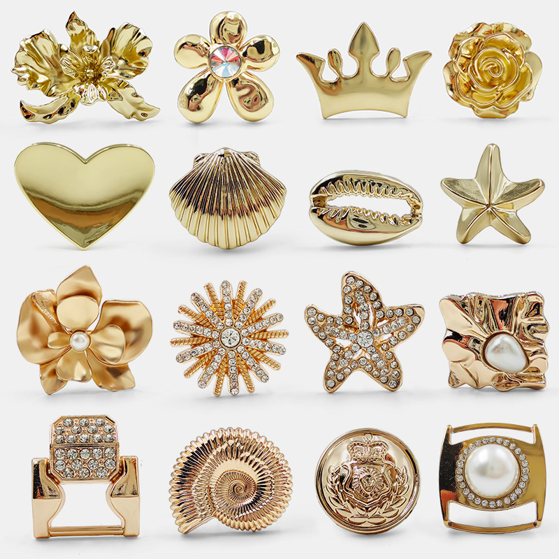 Metal Shoe Buckles, Golden Decorative Petal Shoe Flower Accessories, Shoe Buckle Loafers, Women's Jewelry, Pin Buckle Accessories