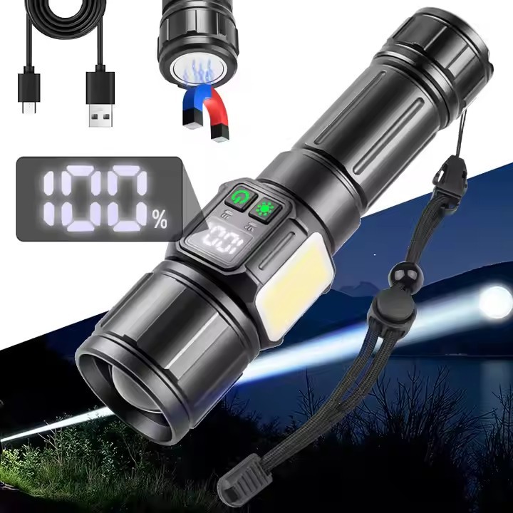 Strong Light Long-Range Burst Flashlight Rechargeable Long-Life Portable Outdoor Emergency Maintenance Multi-Function Lighting Flashlight