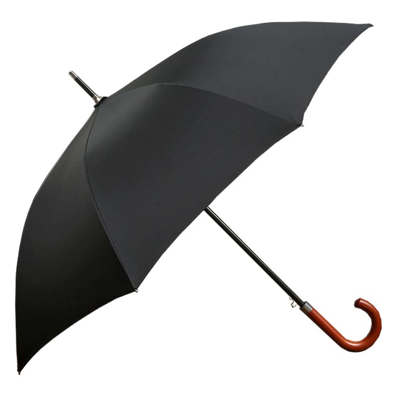 Solid wood curved handle 25 inch automatic business umbrella golf umbrella men's straight pole umbrella printed logo advertising umbrella
