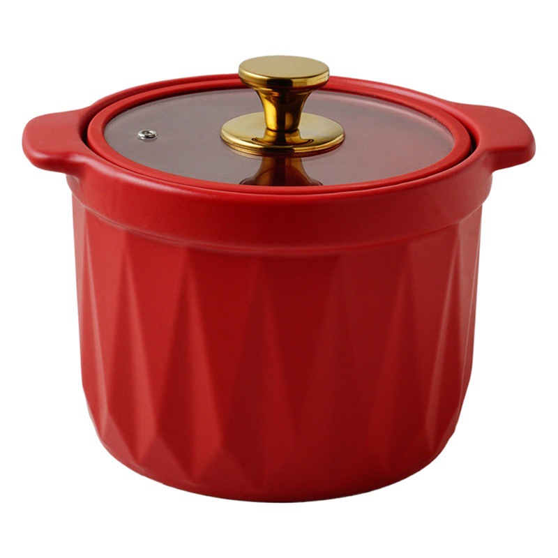 Picture of A modern simple matte glaze ceramic casserole high temperature resistant open flame household creative small casserole stew pot