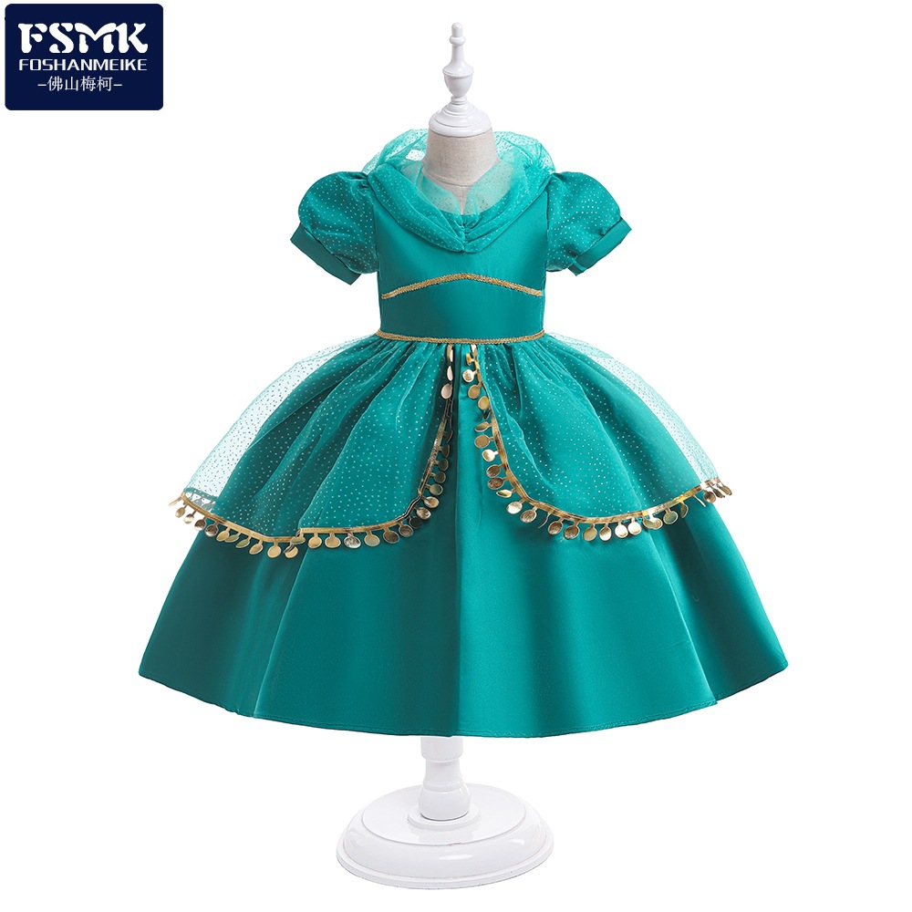 Foreign Trade European and American Children's Wear Aladdin's Lamp Princess Jasmine Dress cosplay Halloween Costume Children's Dress