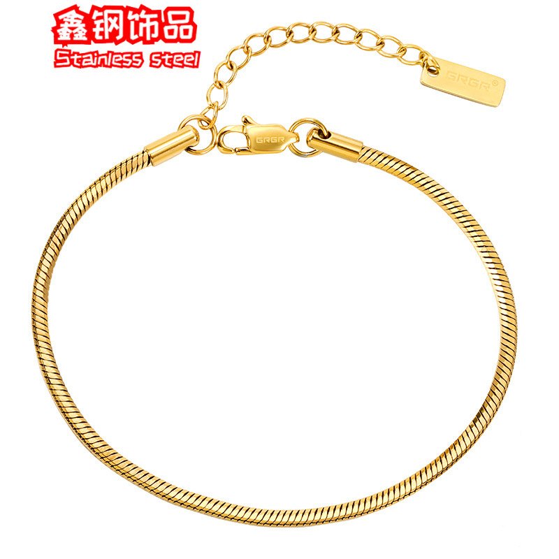 Internet Celebrity Mini Titanium Steel Bracelet Women's Fashion All-match Ins Korean-style Titanium Steel Color-free Niche Design Snake Chain