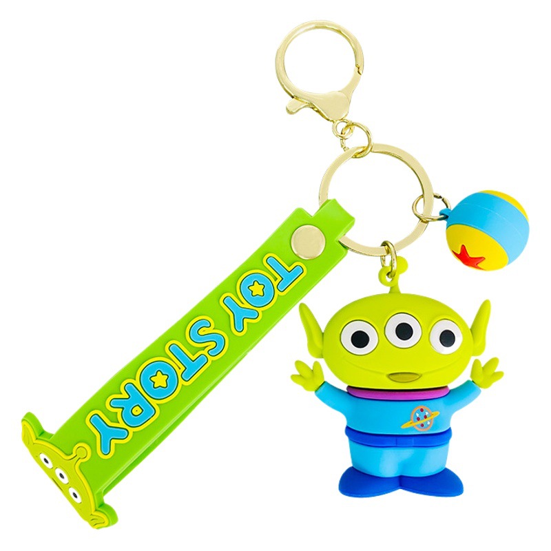 Genuine cute three-eyed creative car keychain bag pendant a pair of exquisite ins style small gifts wholesale