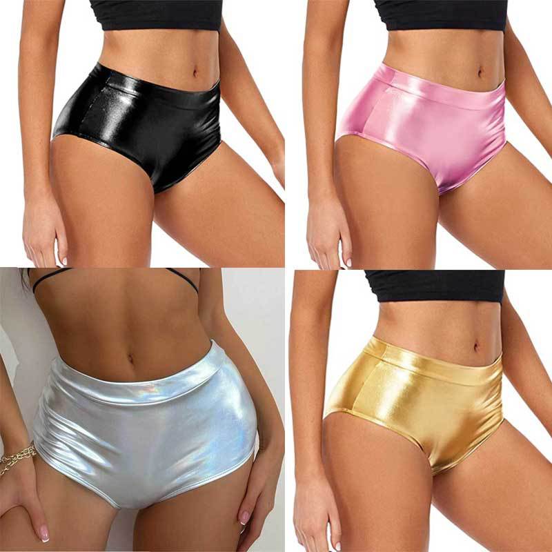 European and American Cross-border Explosions Colorful Solid Color Flash Stage Performance Clothing Leggings Women's Sexy Hot Pants Women's Shorts