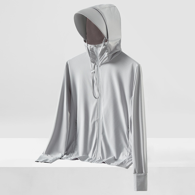 + Couple Clothes Summer Ice Silk Thin Breathable Outdoor Professional Fishing Suit Detachable Brim