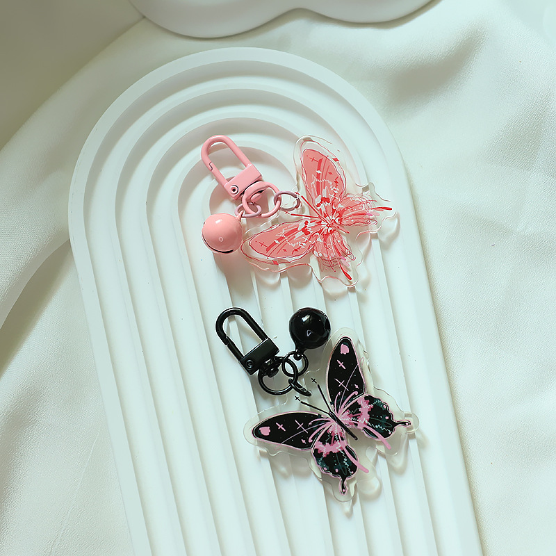 Butterfly Acrylic Keychain Hanging Ornaments ins Personalized Fashion All-match Earphone Case Bag Jewelry Pendant Little Red Book