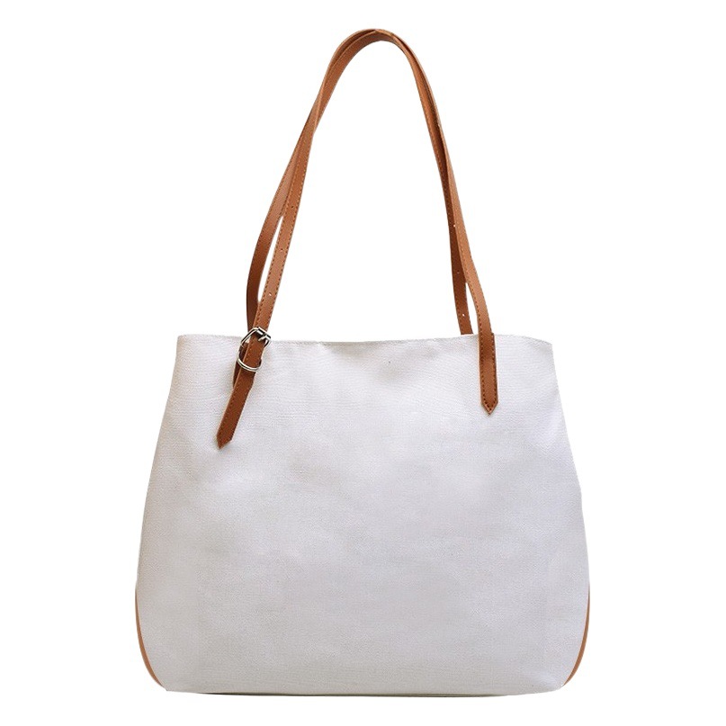 K-Style Custom-Made Canvas Bag for Women Summer Literary Tote Bag 2025 New Shopping Bag Shoulder Handbag with Logo Printed