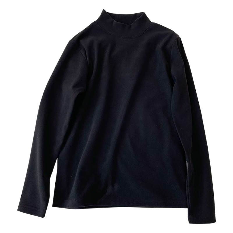 Warm de velvet semi-high collar bottoming shirt! Winter Elegant All-match Solid Color Thickened Double-sided Velvet Slim-fit Long-sleeve Women