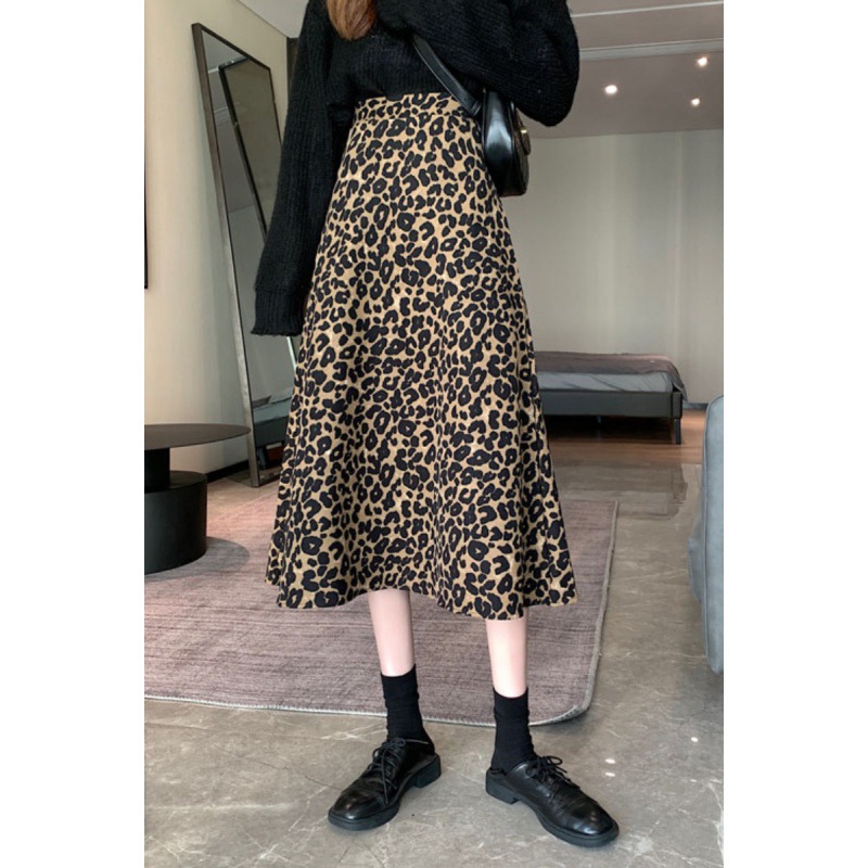 Mid-length Skirt Women's High Waist Skirt Slimming Sheath Umbrella Skirt 2021 Autumn and Winter Elegant Skirt