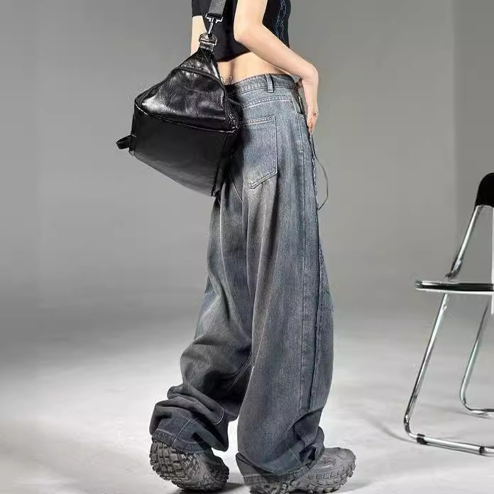 Picture of 2023 Jeans Men's Autumn New High Street American Wide Leg Pants Spring and Autumn Ins Fashionable Brand Loose Straight Pants