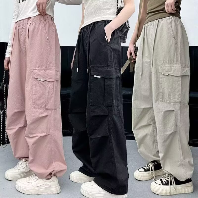 Girls' Crane Pants Large Children's 2024 Spring and Autumn Thin Pants Large Children's Girls Straight Pants Loose Children's Casual Pants