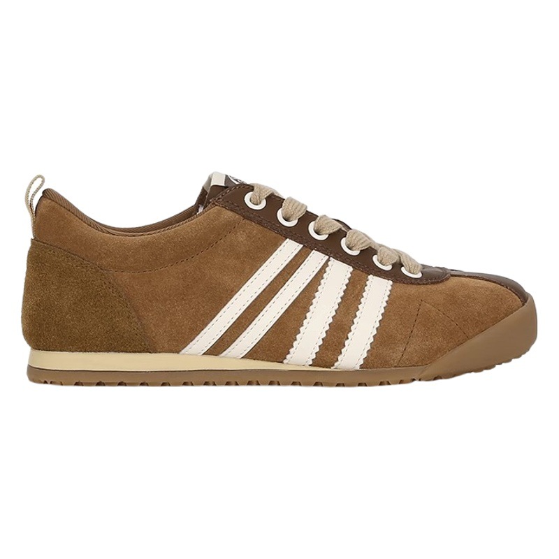 2025 Spring and Autumn New Maillard Training Shoes Women's Niche Retro Flat Forrest Gump Shoes Leather Sports Casual Shoes for Women